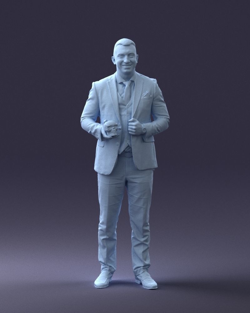000288 Businessman with Skull Professional Character 0905 3dp 3D print model_5