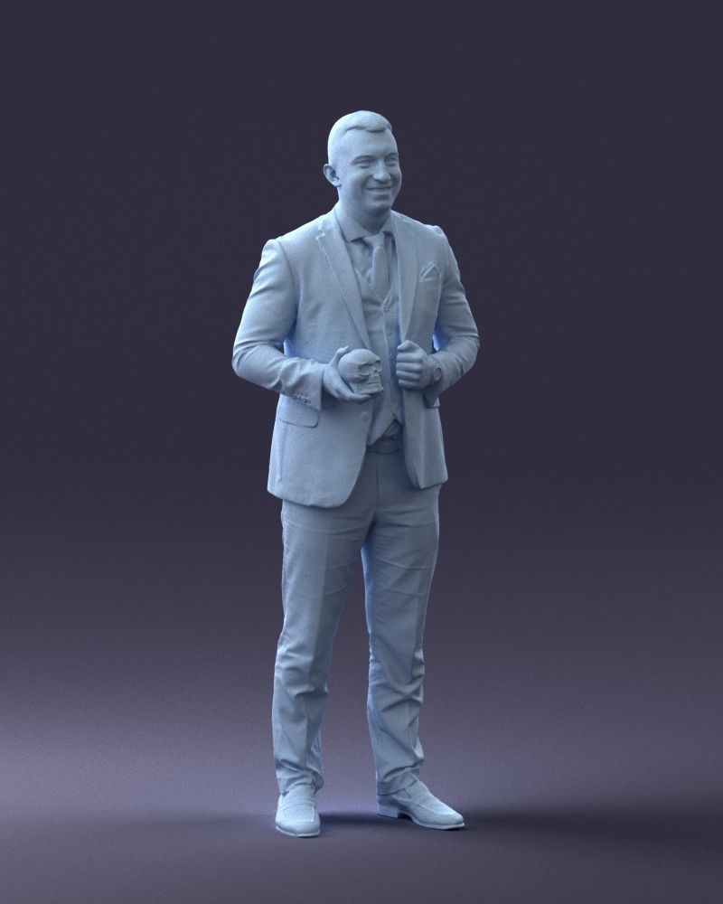 000288 Businessman with Skull Professional Character 0905 3dp 3D print model_8