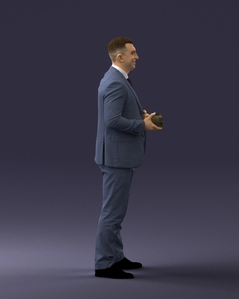 000288 Businessman with Skull Professional Character 0905 3dp 3D print model_13