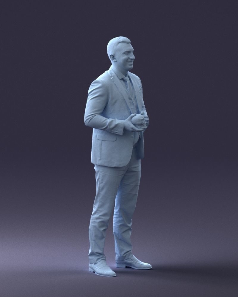 000288 Businessman with Skull Professional Character 0905 3dp 3D print model_11