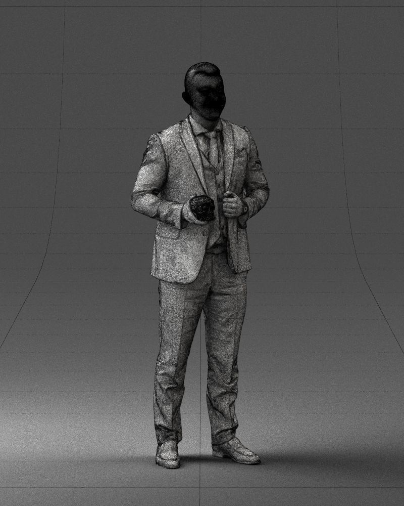 000288 Businessman with Skull Professional Character 0905 3dp 3D print model_9