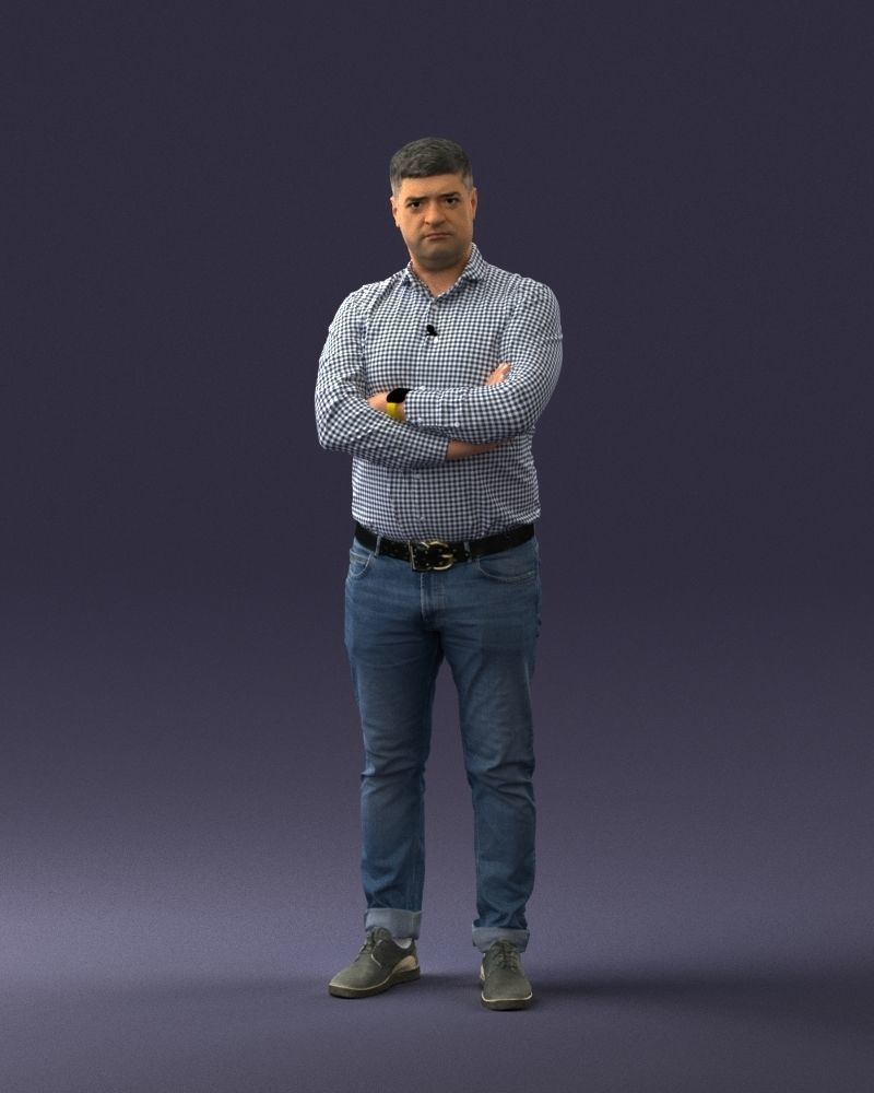 000276 Male Model in Casual Outfit Arms Crossed Pose 0701 3dp 3D print model_37