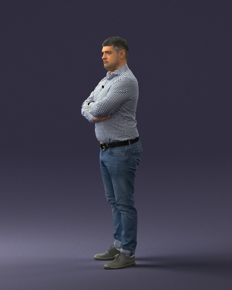 000276 Male Model in Casual Outfit Arms Crossed Pose 0701 3dp 3D print model_28