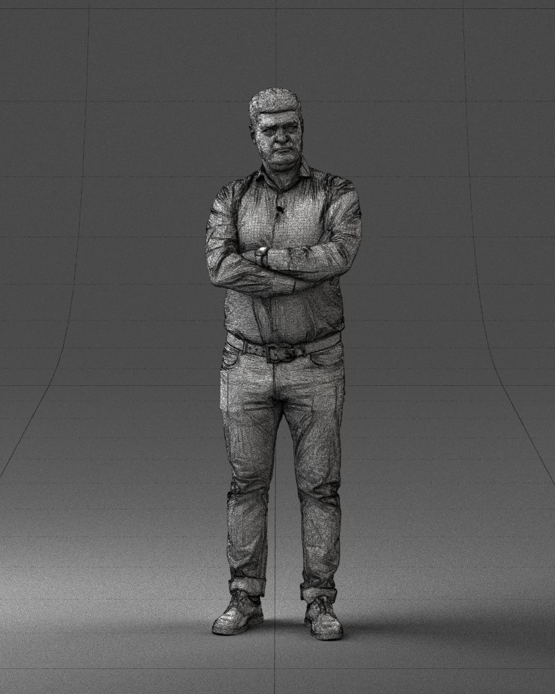 000276 Male Model in Casual Outfit Arms Crossed Pose 0701 3dp 3D print model_6