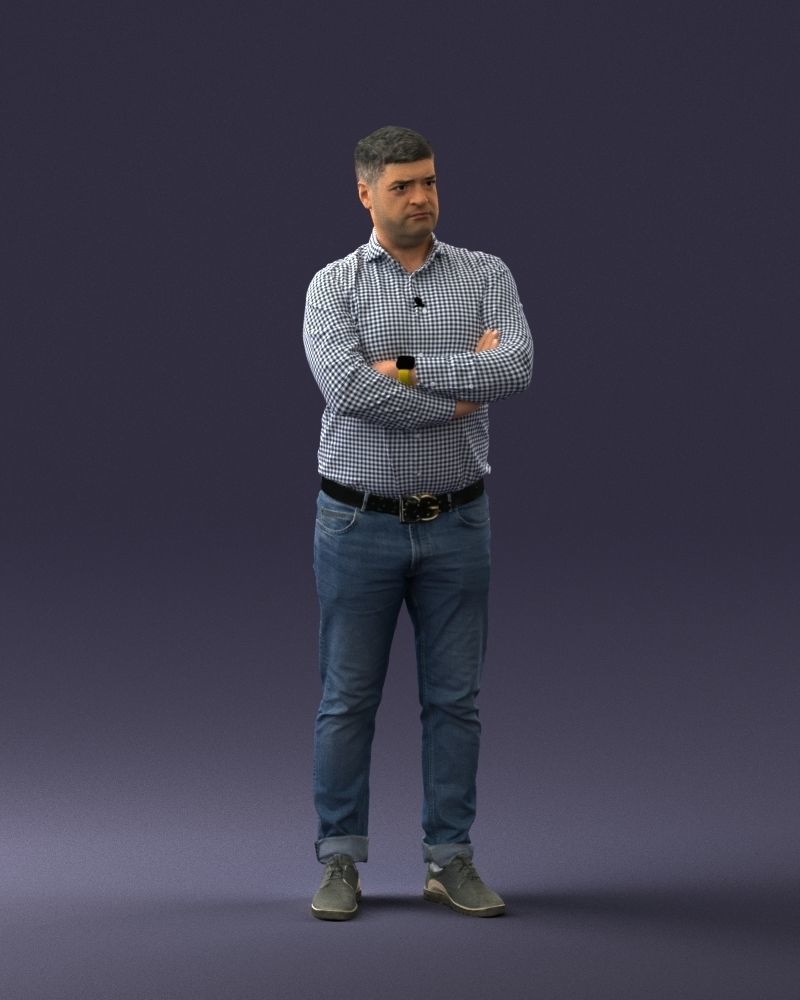 000276 Male Model in Casual Outfit Arms Crossed Pose 0701 3dp 3D print model_7