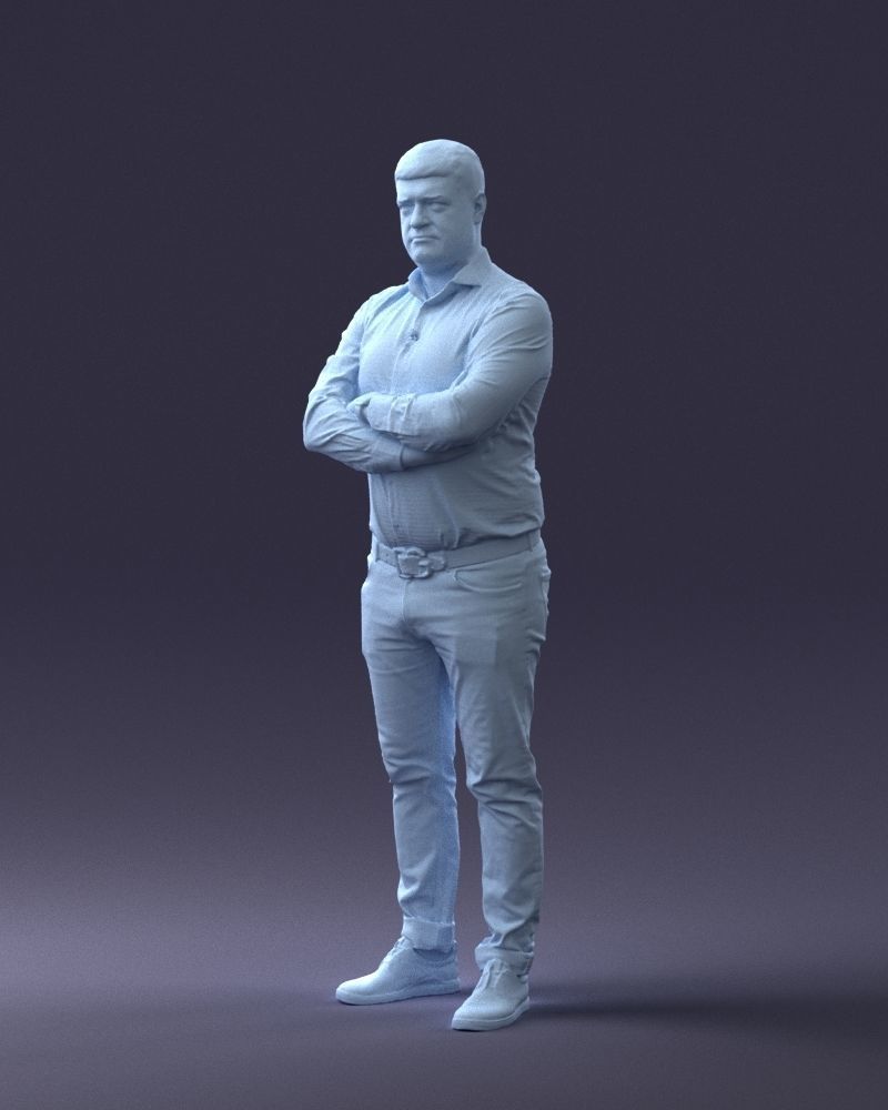 000276 Male Model in Casual Outfit Arms Crossed Pose 0701 3dp 3D print model_32