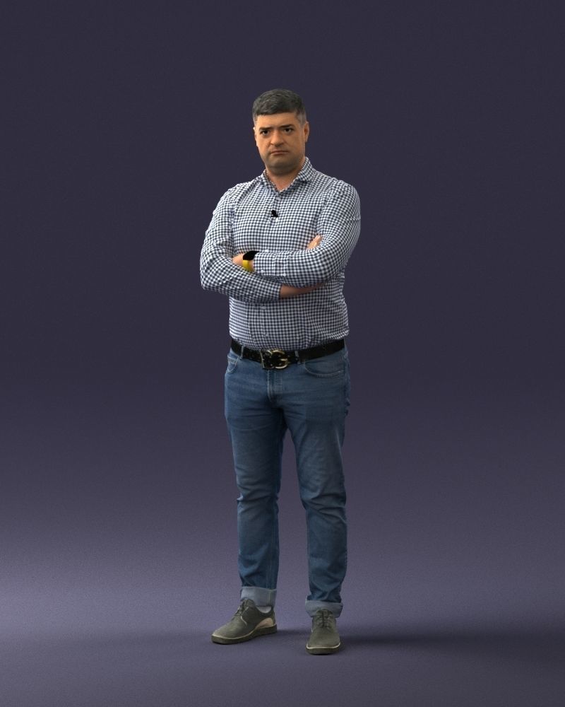 000276 Male Model in Casual Outfit Arms Crossed Pose 0701 3dp 3D print model_34