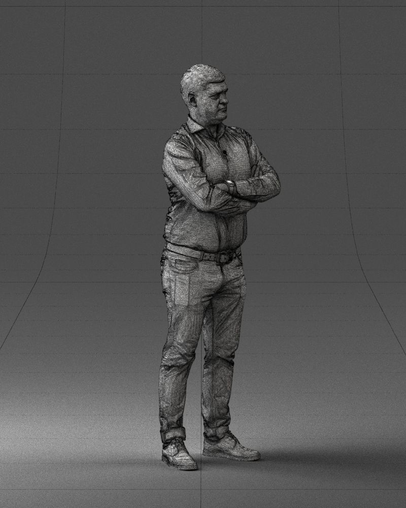 000276 Male Model in Casual Outfit Arms Crossed Pose 0701 3dp 3D print model_12