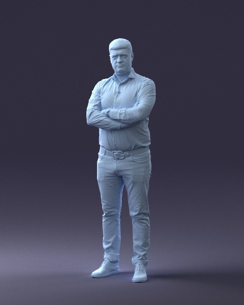 000276 Male Model in Casual Outfit Arms Crossed Pose 0701 3dp 3D print model_35