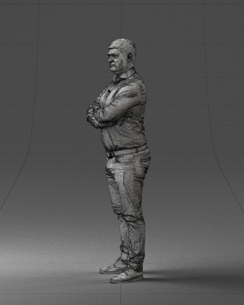 000276 Male Model in Casual Outfit Arms Crossed Pose 0701 3dp 3D print model_30