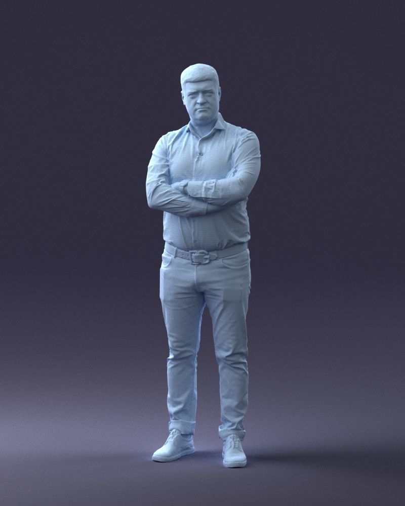 000276 Male Model in Casual Outfit Arms Crossed Pose 0701 3dp 3D print model_2