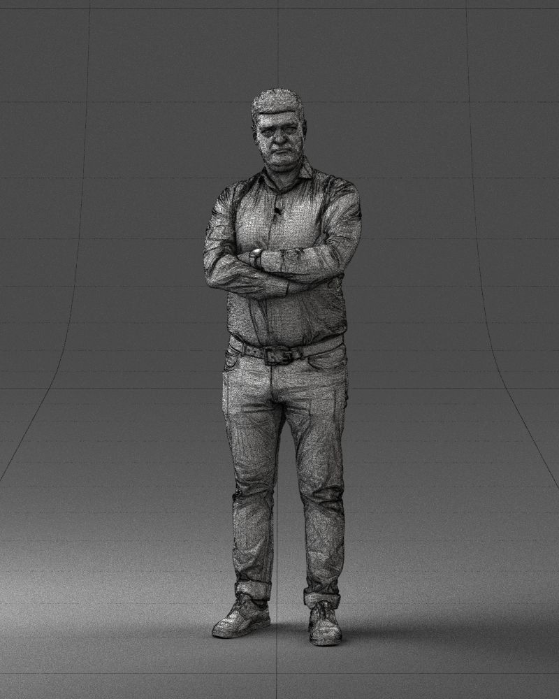 000276 Male Model in Casual Outfit Arms Crossed Pose 0701 3dp 3D print model_3