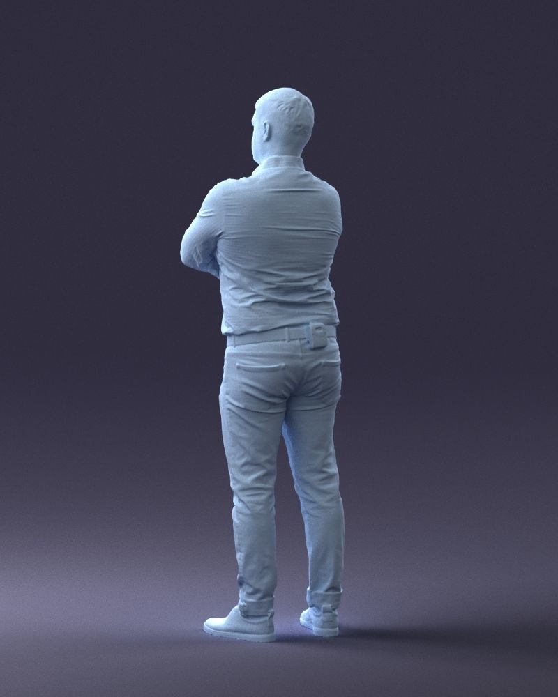 000276 Male Model in Casual Outfit Arms Crossed Pose 0701 3dp 3D print model_23