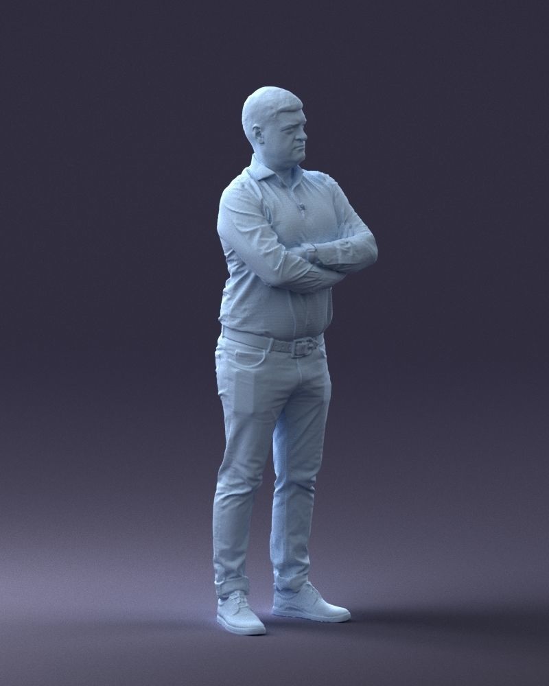 000276 Male Model in Casual Outfit Arms Crossed Pose 0701 3dp 3D print model_11