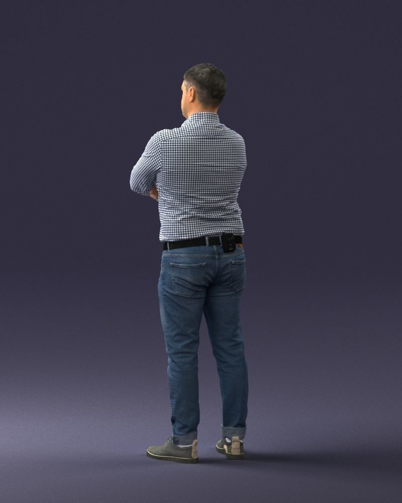 000276 Male Model in Casual Outfit Arms Crossed Pose 0701 3dp 3D print model_22