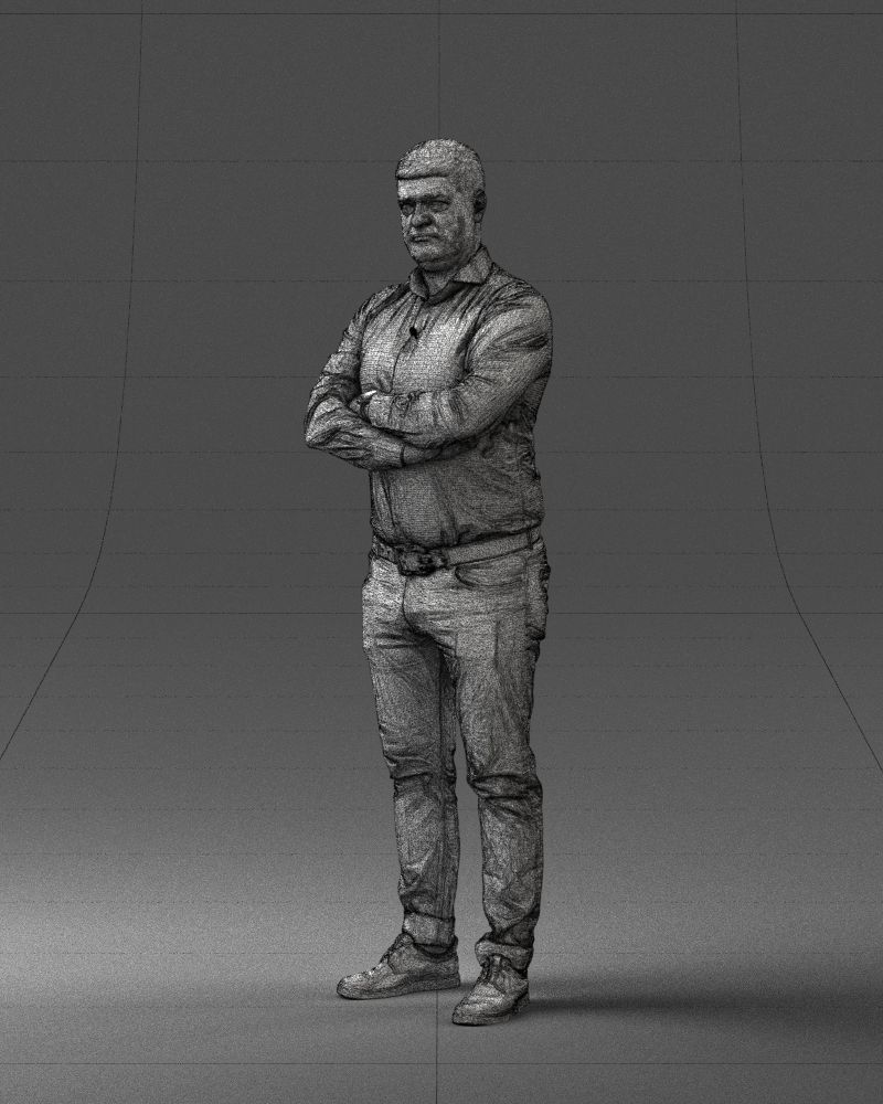 000276 Male Model in Casual Outfit Arms Crossed Pose 0701 3dp 3D print model_33