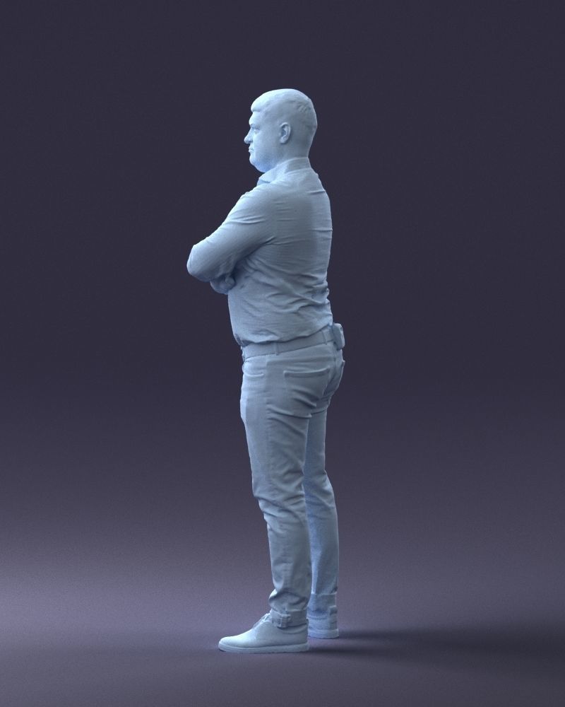 000276 Male Model in Casual Outfit Arms Crossed Pose 0701 3dp 3D print model_26