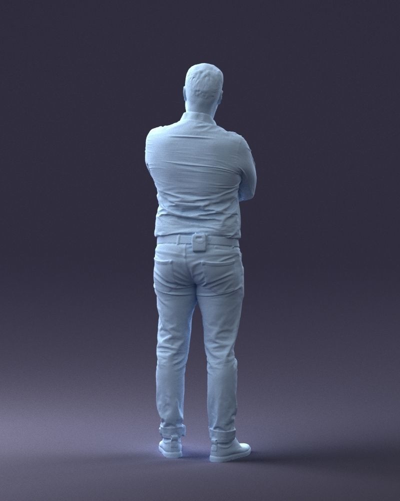 000276 Male Model in Casual Outfit Arms Crossed Pose 0701 3dp 3D print model_20