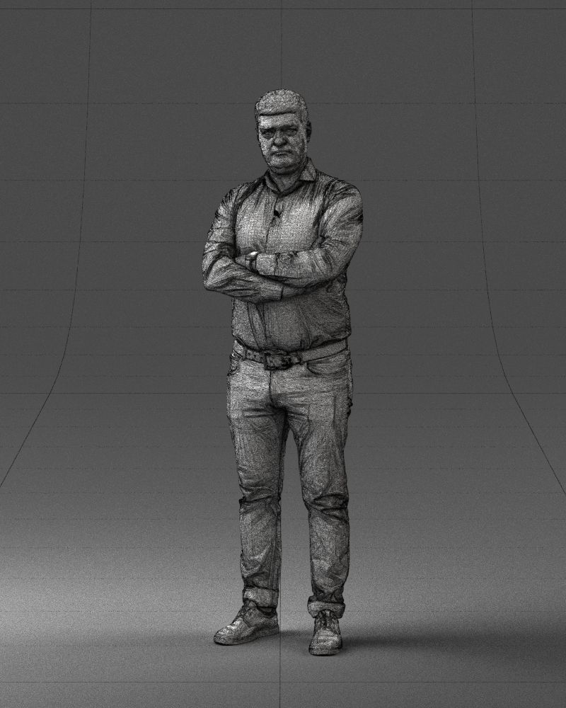 000276 Male Model in Casual Outfit Arms Crossed Pose 0701 3dp 3D print model_36