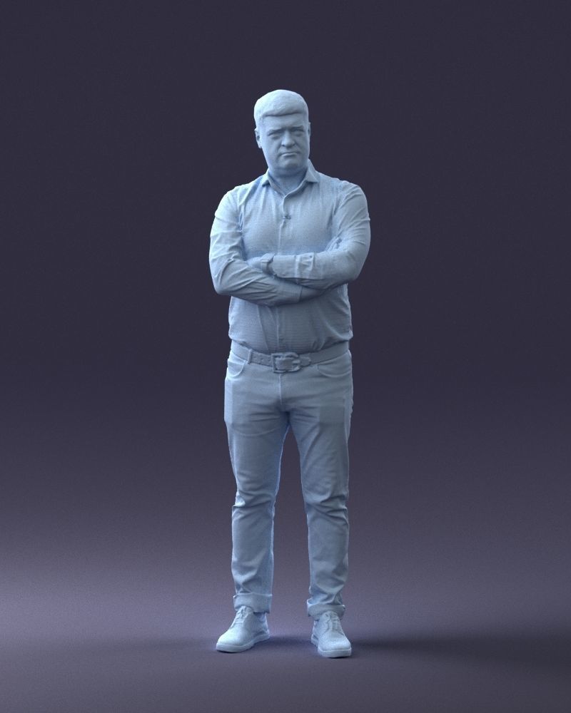 000276 Male Model in Casual Outfit Arms Crossed Pose 0701 3dp 3D print model_5