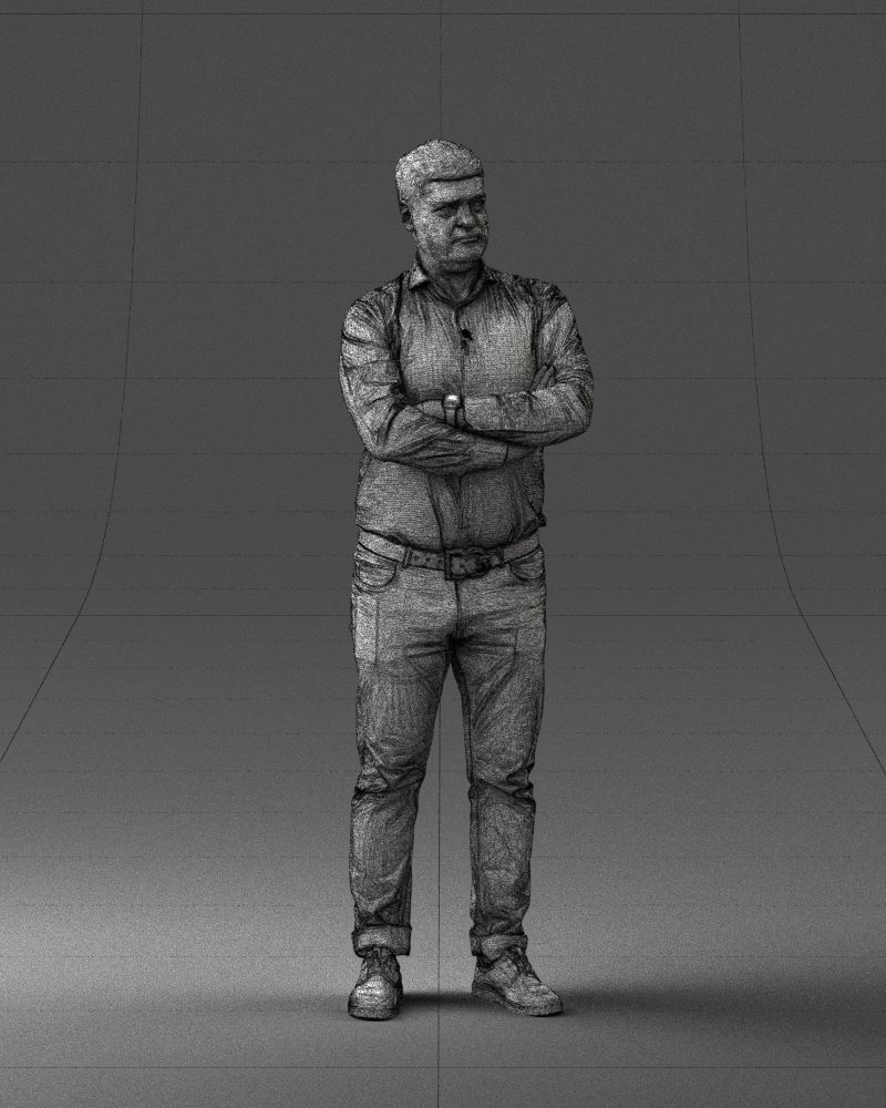 000276 Male Model in Casual Outfit Arms Crossed Pose 0701 3dp 3D print model_9