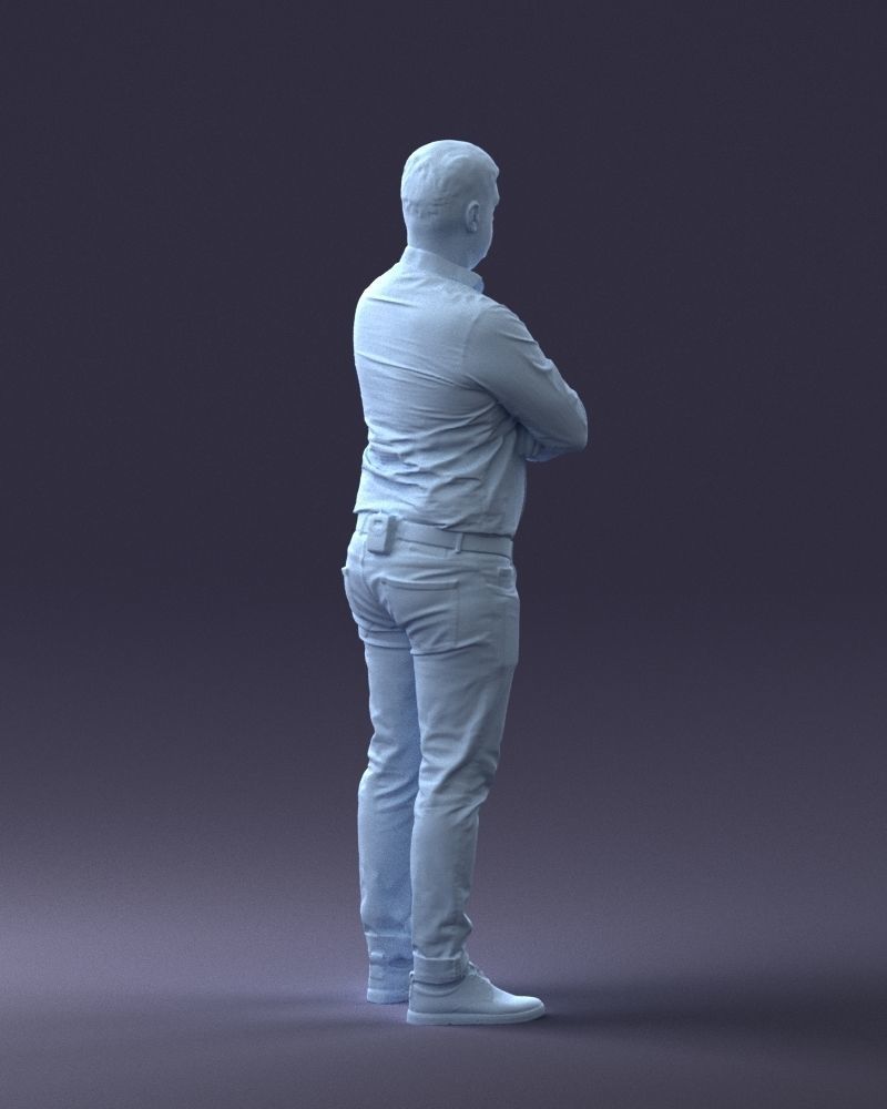 000276 Male Model in Casual Outfit Arms Crossed Pose 0701 3dp 3D print model_17