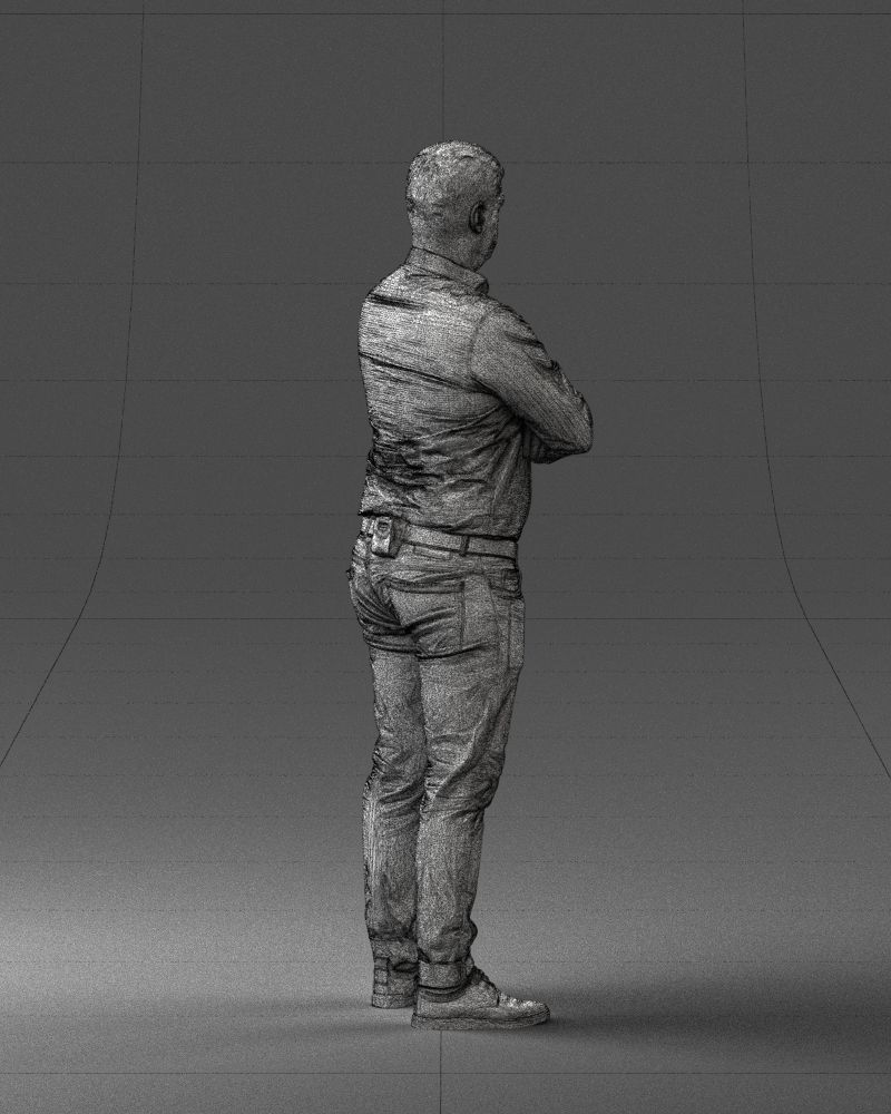 000276 Male Model in Casual Outfit Arms Crossed Pose 0701 3dp 3D print model_18