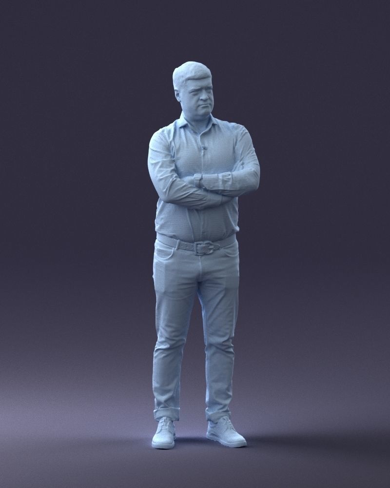 000276 Male Model in Casual Outfit Arms Crossed Pose 0701 3dp 3D print model_8