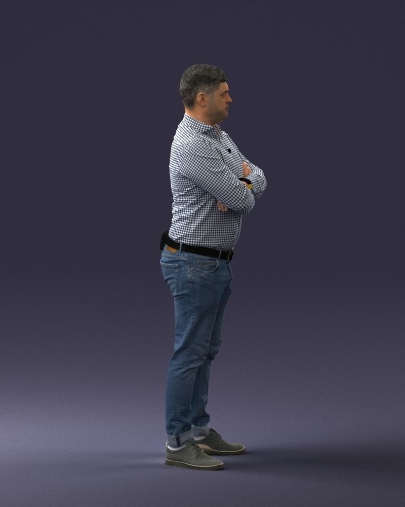 000276 Male Model in Casual Outfit Arms Crossed Pose 0701 3dp 3D print model_13