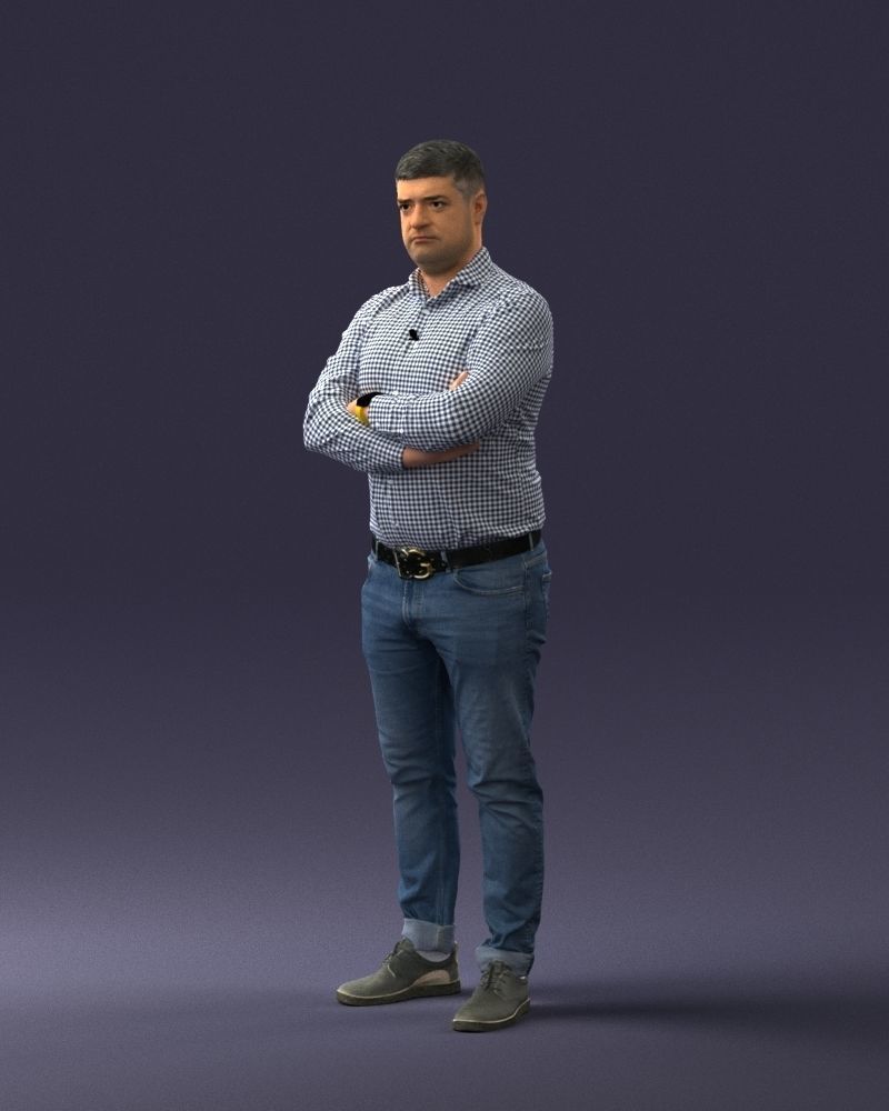 000276 Male Model in Casual Outfit Arms Crossed Pose 0701 3dp 3D print model_31