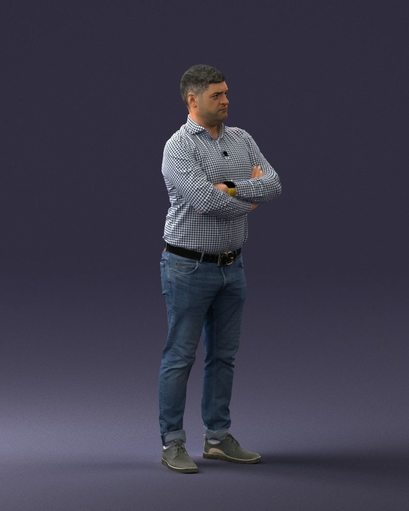 000276 Male Model in Casual Outfit Arms Crossed Pose 0701 3dp 3D print model_10