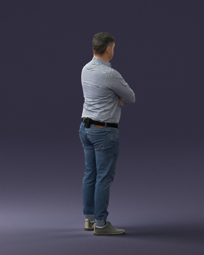000276 Male Model in Casual Outfit Arms Crossed Pose 0701 3dp 3D print model_16