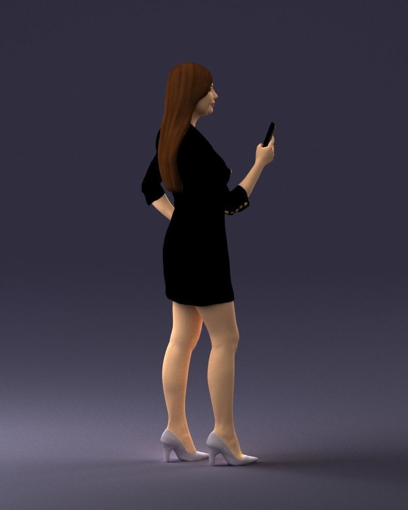 000277 Female Model in Business Dress with Phone 0708 3dp 3D print model_13