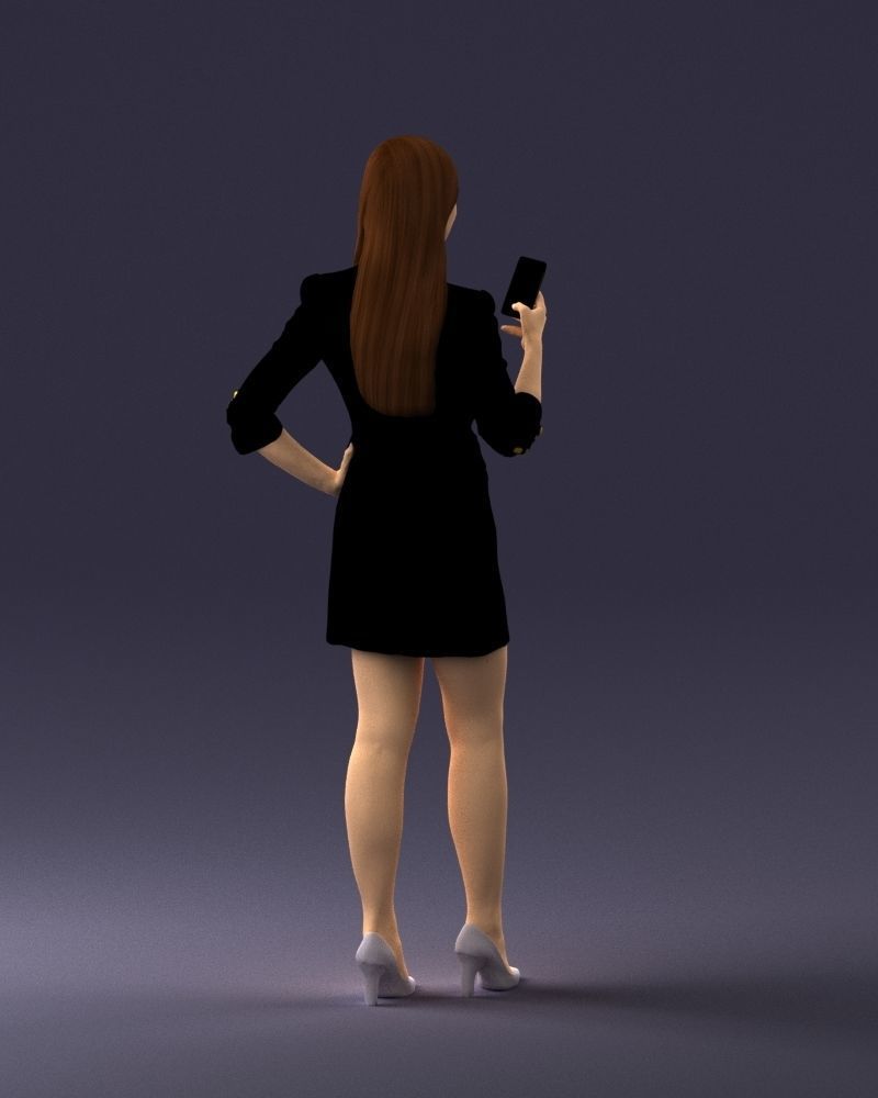 000277 Female Model in Business Dress with Phone 0708 3dp 3D print model_16