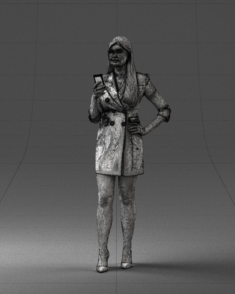 000277 Female Model in Business Dress with Phone 0708 3dp 3D print model_33