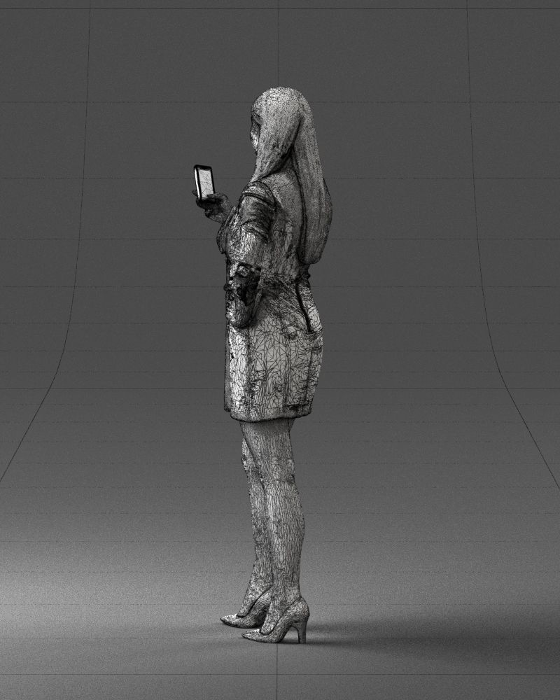 000277 Female Model in Business Dress with Phone 0708 3dp 3D print model_24