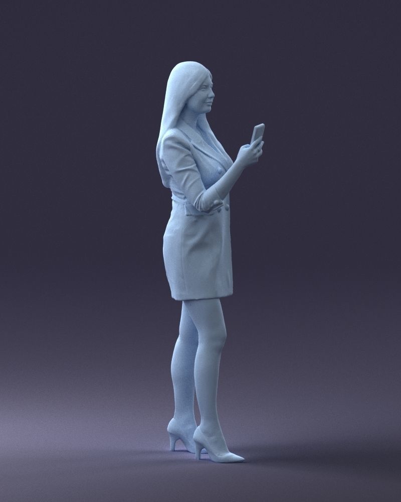 000277 Female Model in Business Dress with Phone 0708 3dp 3D print model_11