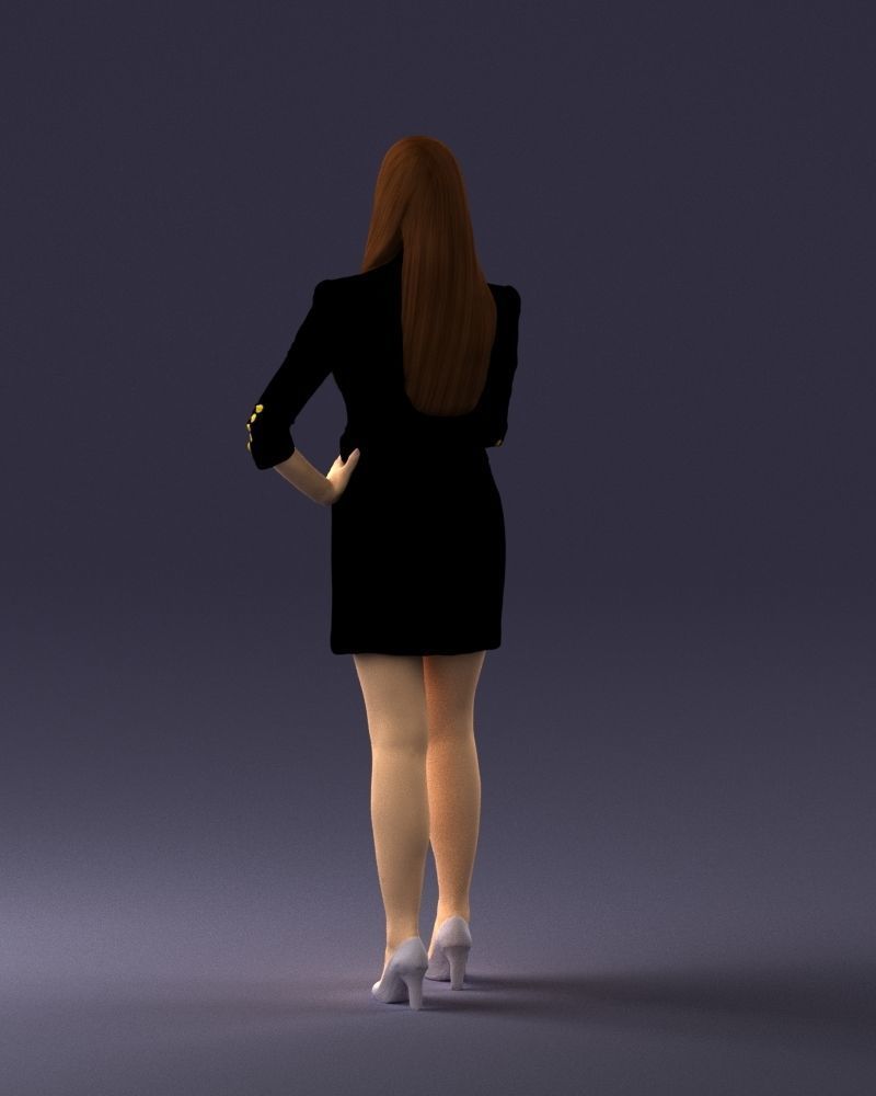 000277 Female Model in Business Dress with Phone 0708 3dp 3D print model_19