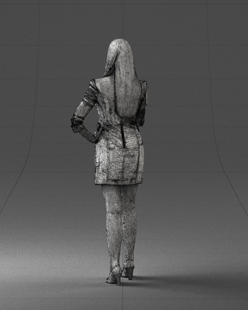 000277 Female Model in Business Dress with Phone 0708 3dp 3D print model_21