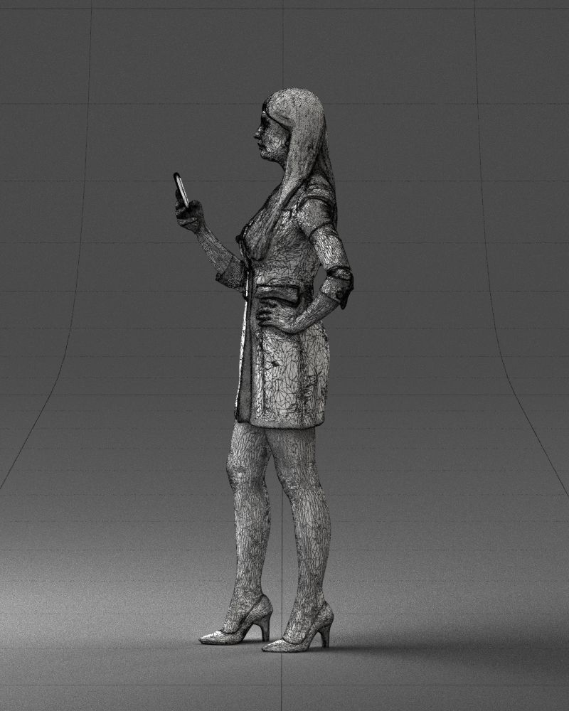 000277 Female Model in Business Dress with Phone 0708 3dp 3D print model_27