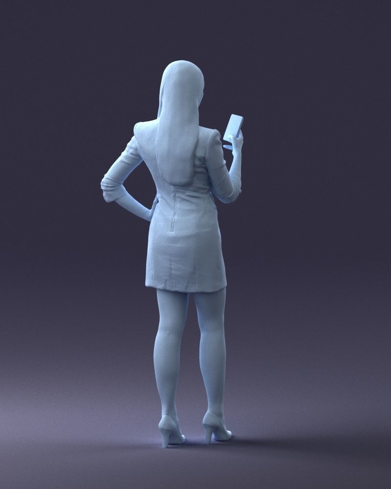 000277 Female Model in Business Dress with Phone 0708 3dp 3D print model_17