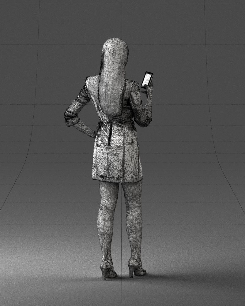 000277 Female Model in Business Dress with Phone 0708 3dp 3D print model_18