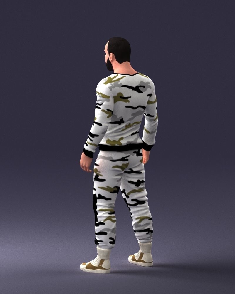 000230 Man in Camouflage Clothing 1203 3dp 3D print model_8