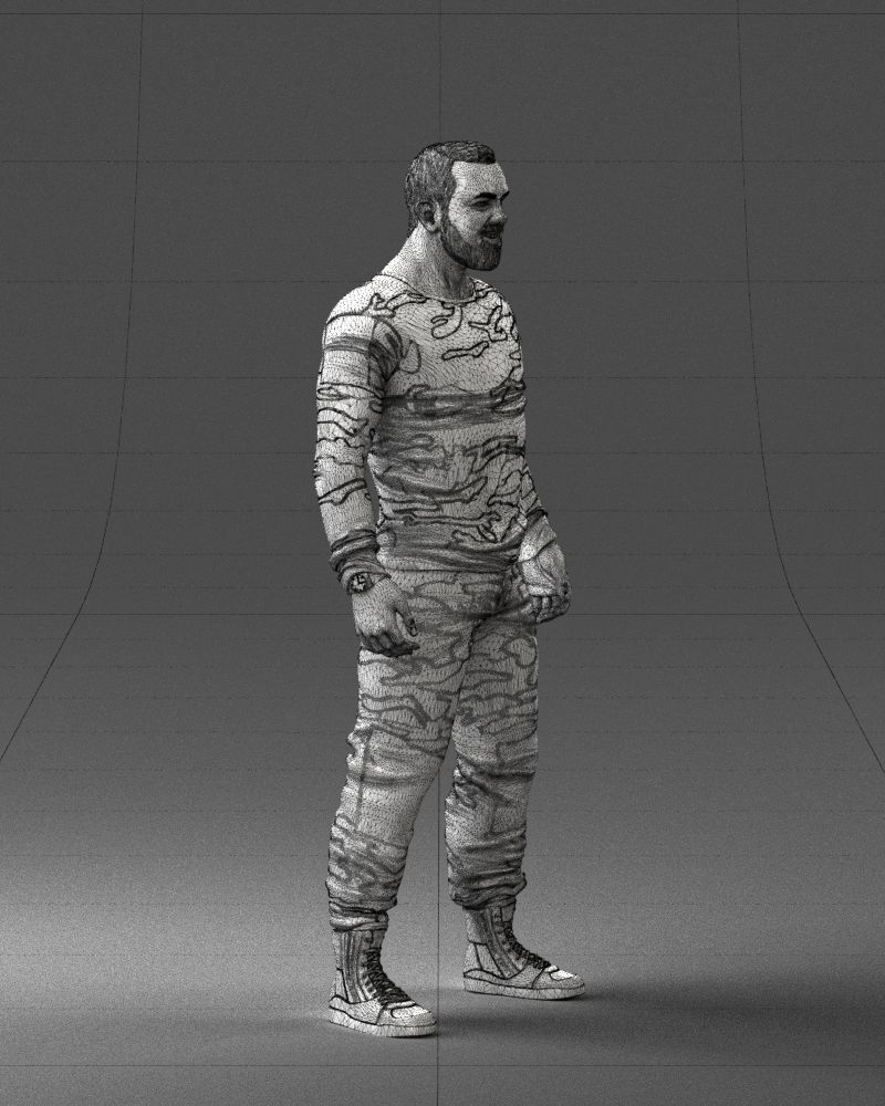 000230 Man in Camouflage Clothing 1203 3dp 3D print model_32