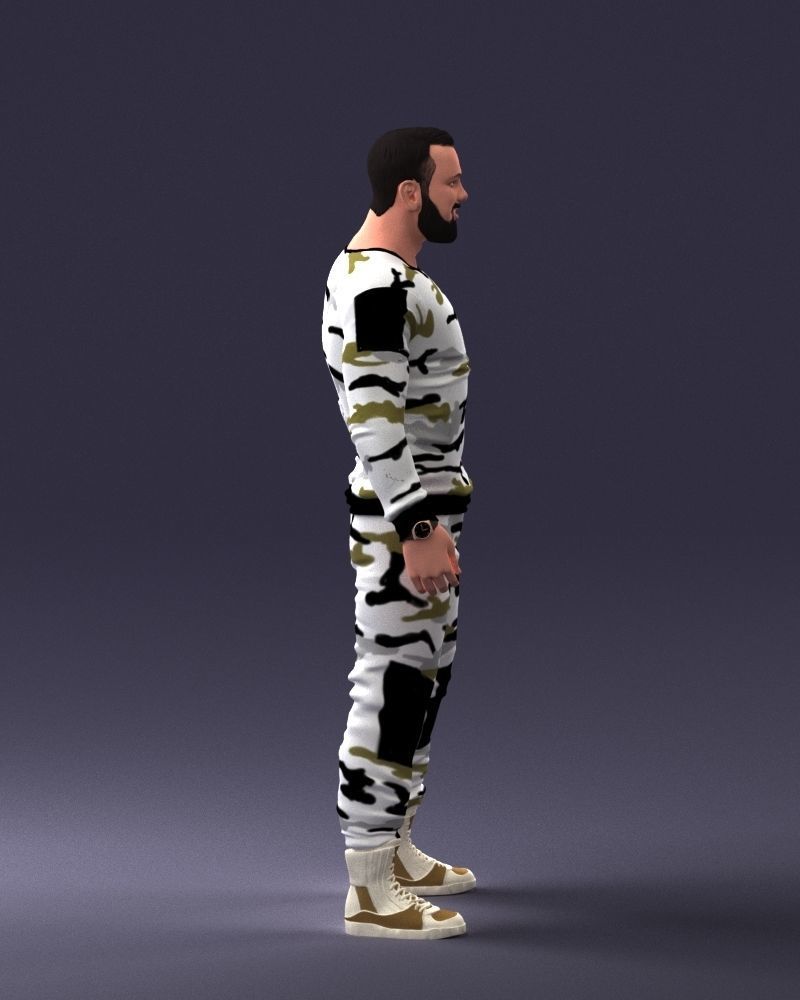 000230 Man in Camouflage Clothing 1203 3dp 3D print model_4