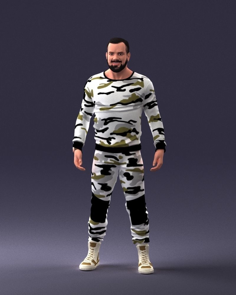 000230 Man in Camouflage Clothing 1203 3dp 3D print model_12