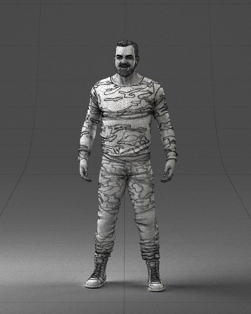 000230 Man in Camouflage Clothing 1203 3dp 3D print model_27