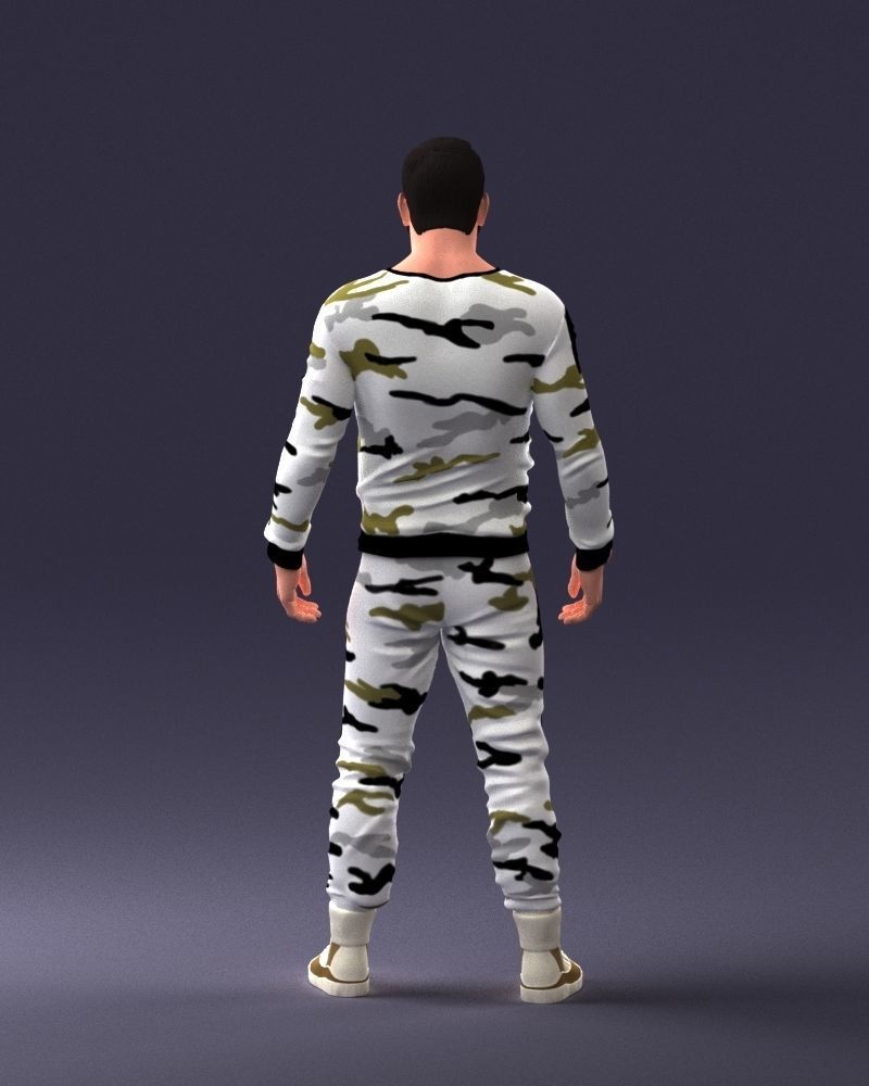 000230 Man in Camouflage Clothing 1203 3dp 3D print model_7
