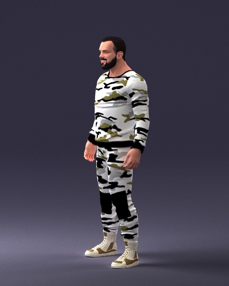 000230 Man in Camouflage Clothing 1203 3dp 3D print model_10