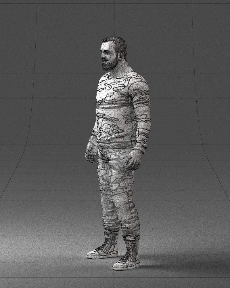 000230 Man in Camouflage Clothing 1203 3dp 3D print model_25